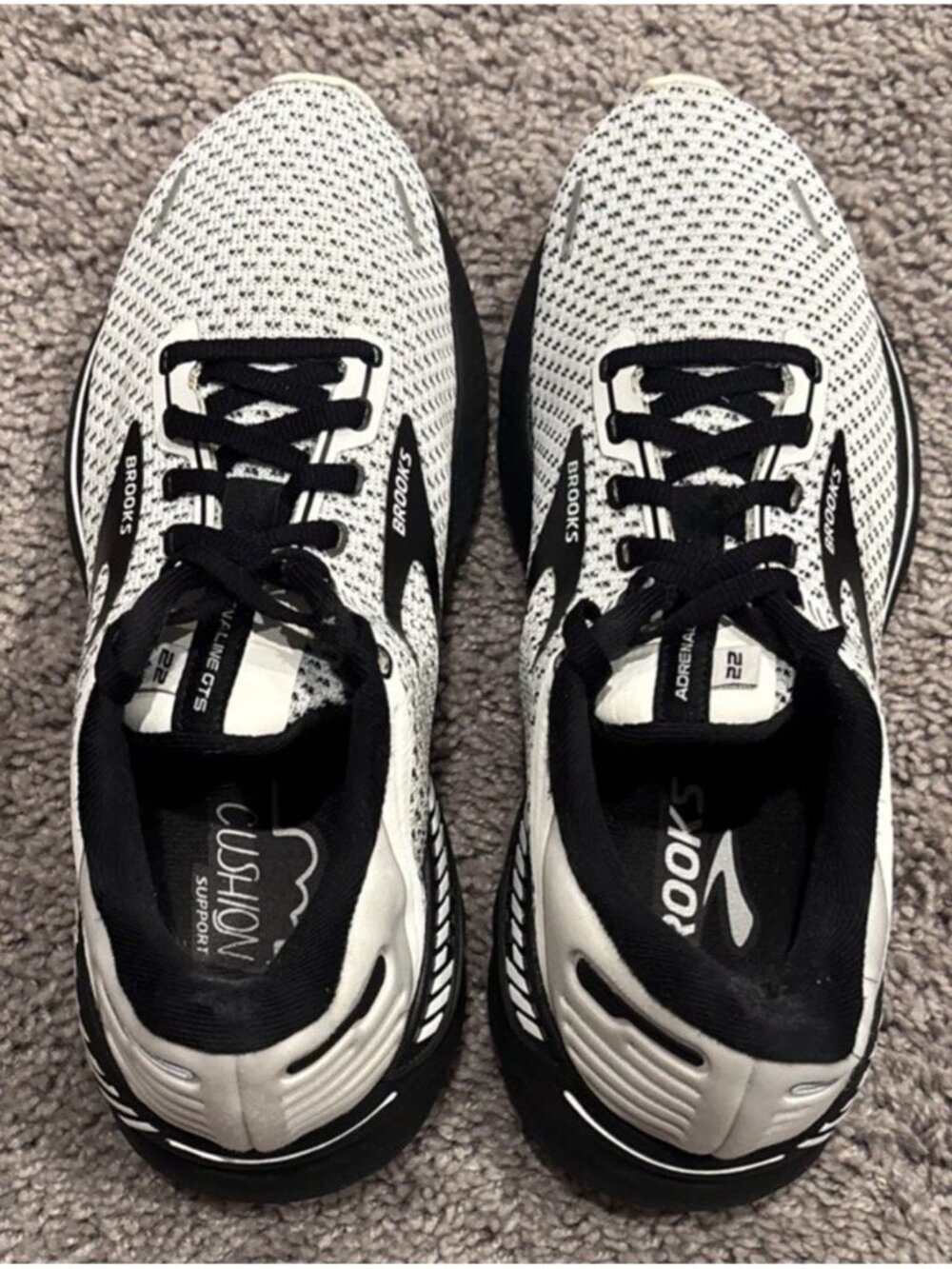 Brooks Adrenaline GTS 22 Running Shoes Womens Size 8.5 Grey Athletic Sneakers - Picture 6 of 8